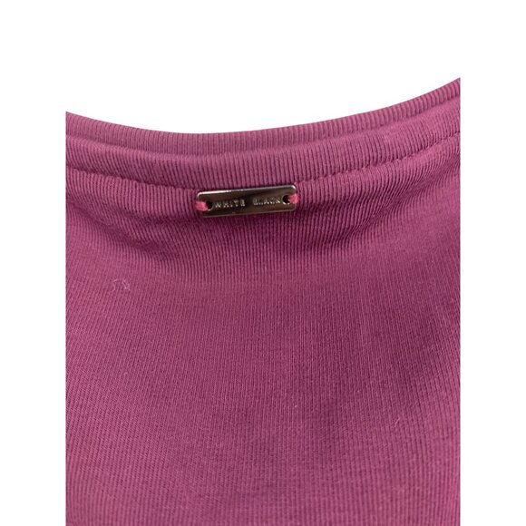 White House Black Market Purple Jersey Shift Dress XL 3/4 Ruffle Sleeve RS10280 - Picture 10 of 11